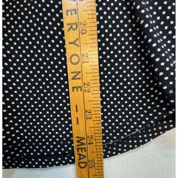 Adrianna Papell Womens Polka Dot Short Sleeve Blouse S Black & White Ruffle Shou - Picture 5 of 9